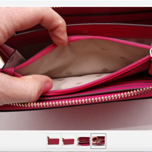 Kate Spade Brynn Saffiano PVC Large Continental Wallet Pink Ruby New - Picture 4 of 4
